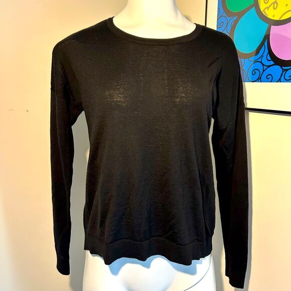 Rag & Bone Black Extra Fine Merino Wool Lightweight Women's Sweater Size S - Picture 1 of 8